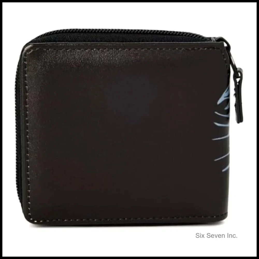 Classic Zip-Around Bifold Wallet Tiger Print Bold Design Lightweight Durable